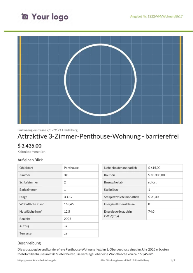 Deckblatt des Exposés